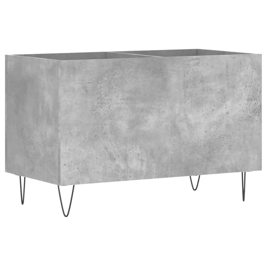 Armoire à disques gris béton 74,5x38x48 cm bois d'ingénierie - 2
