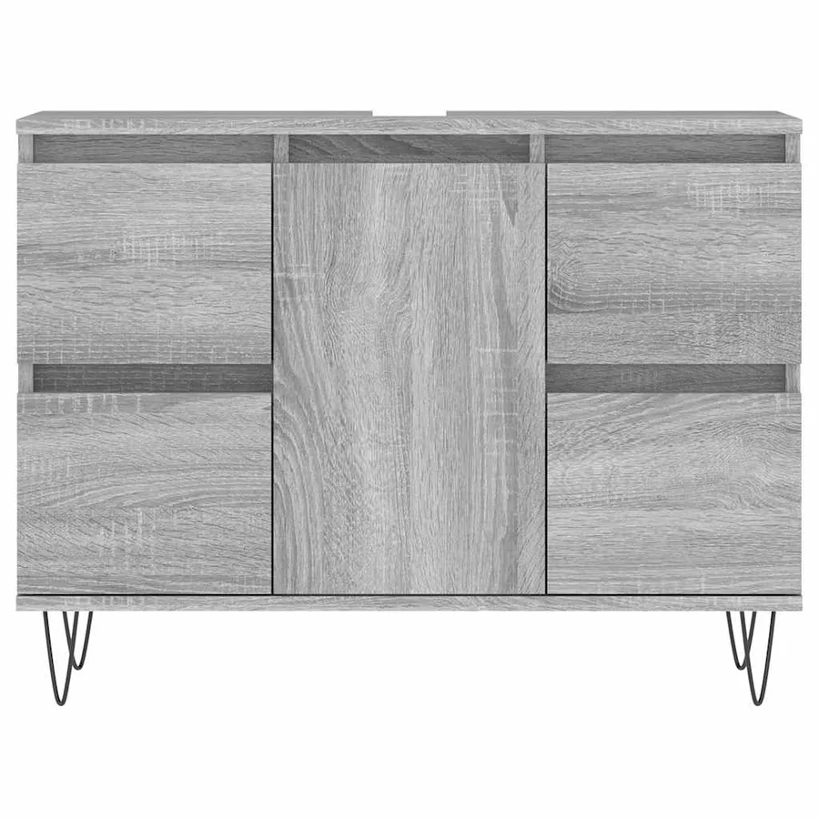 Armoire salle de bain sonoma gris 80x33x60 cm bois d'ingénierie - 4