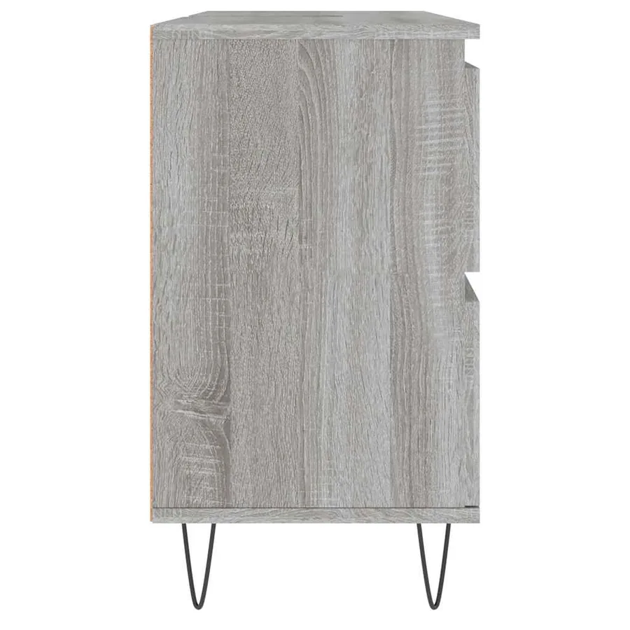 Armoire salle de bain sonoma gris 80x33x60 cm bois d'ingénierie - 6