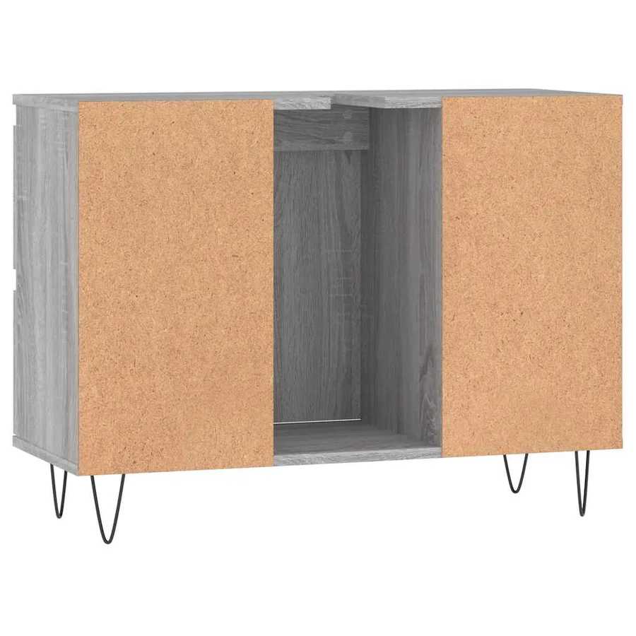 Armoire salle de bain sonoma gris 80x33x60 cm bois d'ingénierie - 7