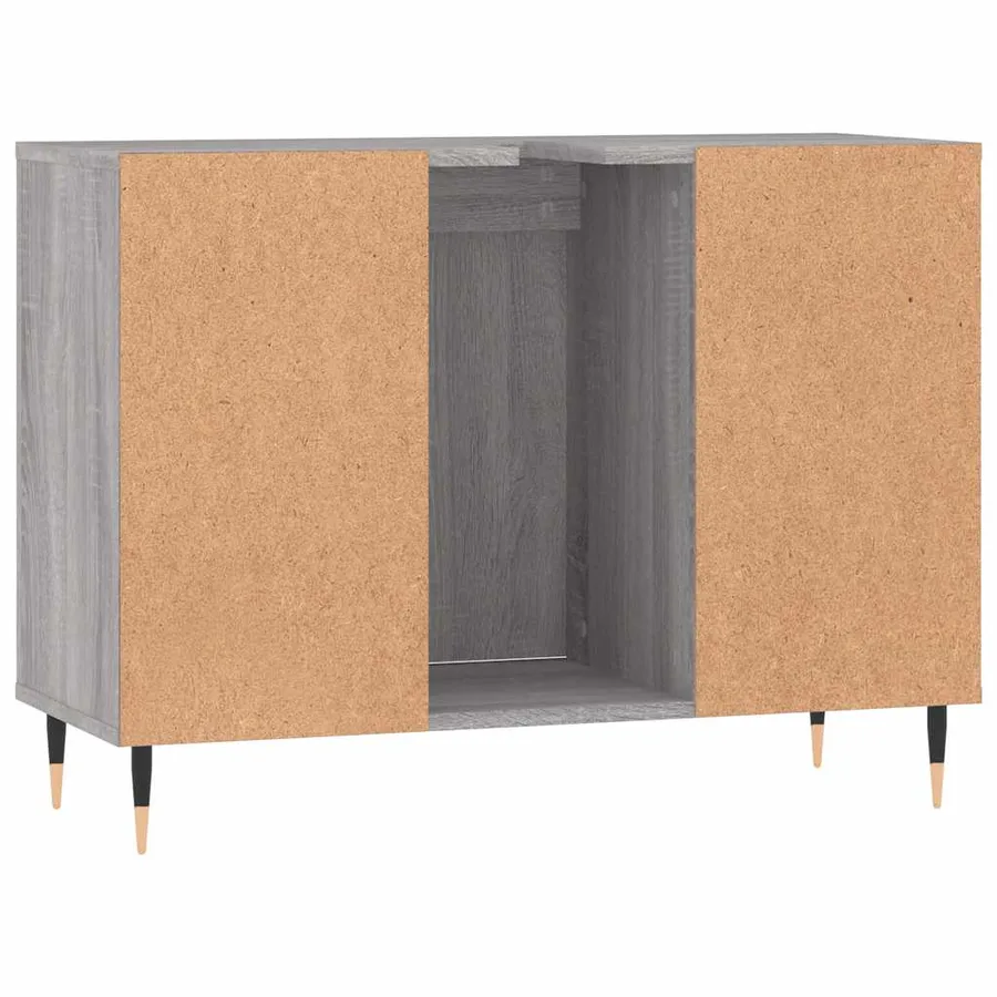 Armoire salle de bain sonoma gris 80x33x60 cm bois d'ingénierie - 8