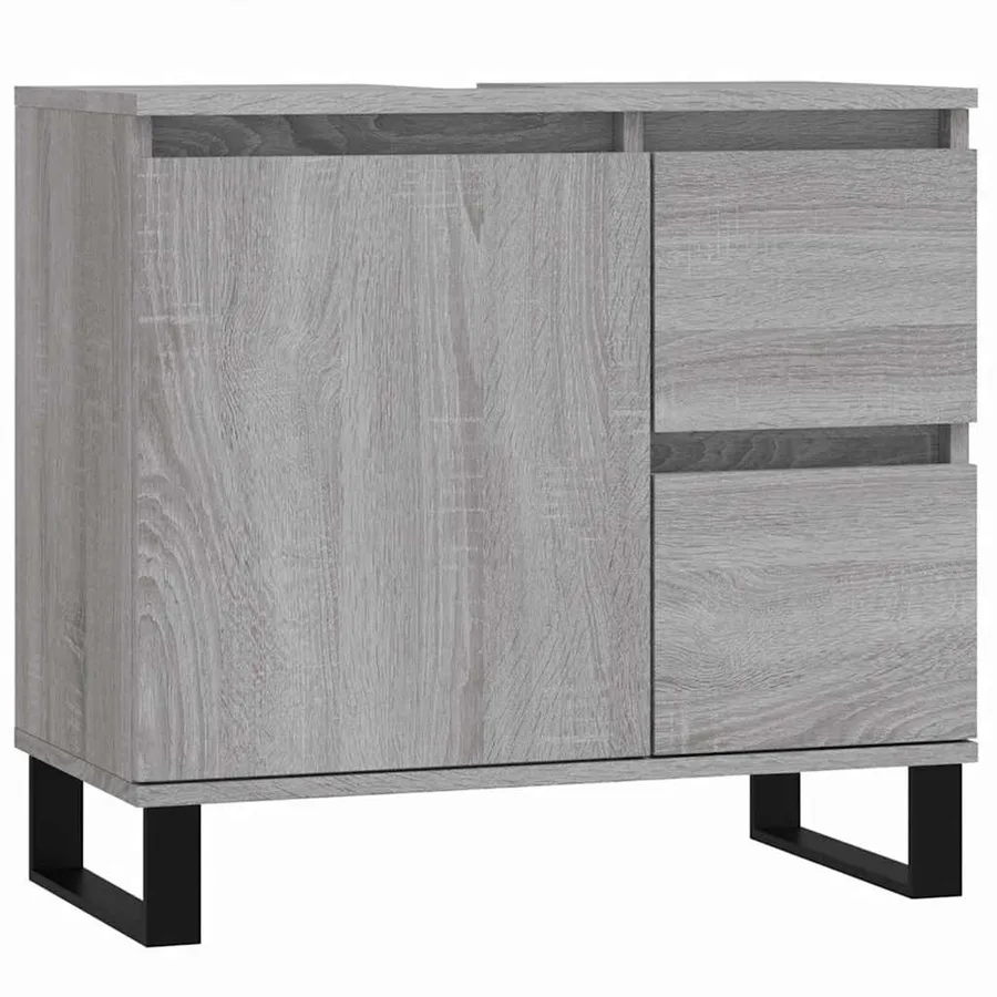 Armoire de bain sonoma gris 65x33x60 cm bois d'ingénierie - 2