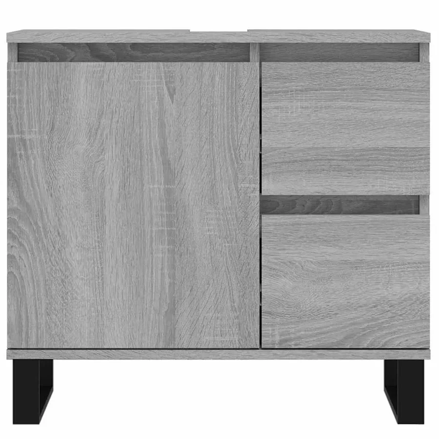 Armoire de bain sonoma gris 65x33x60 cm bois d'ingénierie - 4