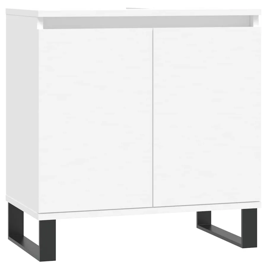 Armoire de salle de bain blanc 58x33x60 cm bois d'ingénierie - 2
