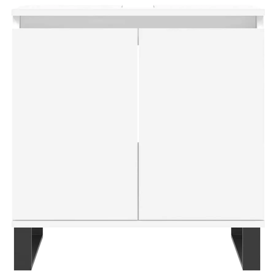 Armoire de salle de bain blanc 58x33x60 cm bois d'ingénierie - 4