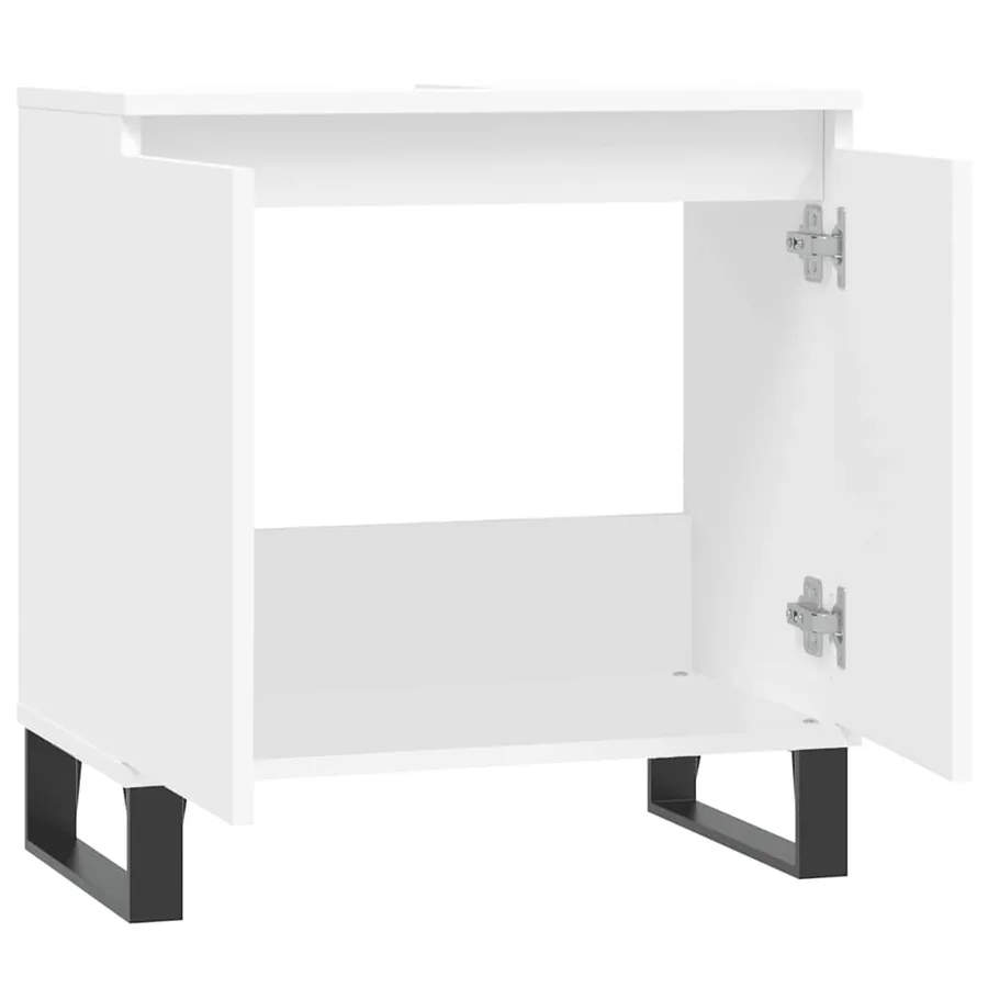 Armoire de salle de bain blanc 58x33x60 cm bois d'ingénierie - 5