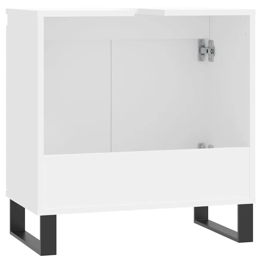 Armoire de salle de bain blanc 58x33x60 cm bois d'ingénierie - 7
