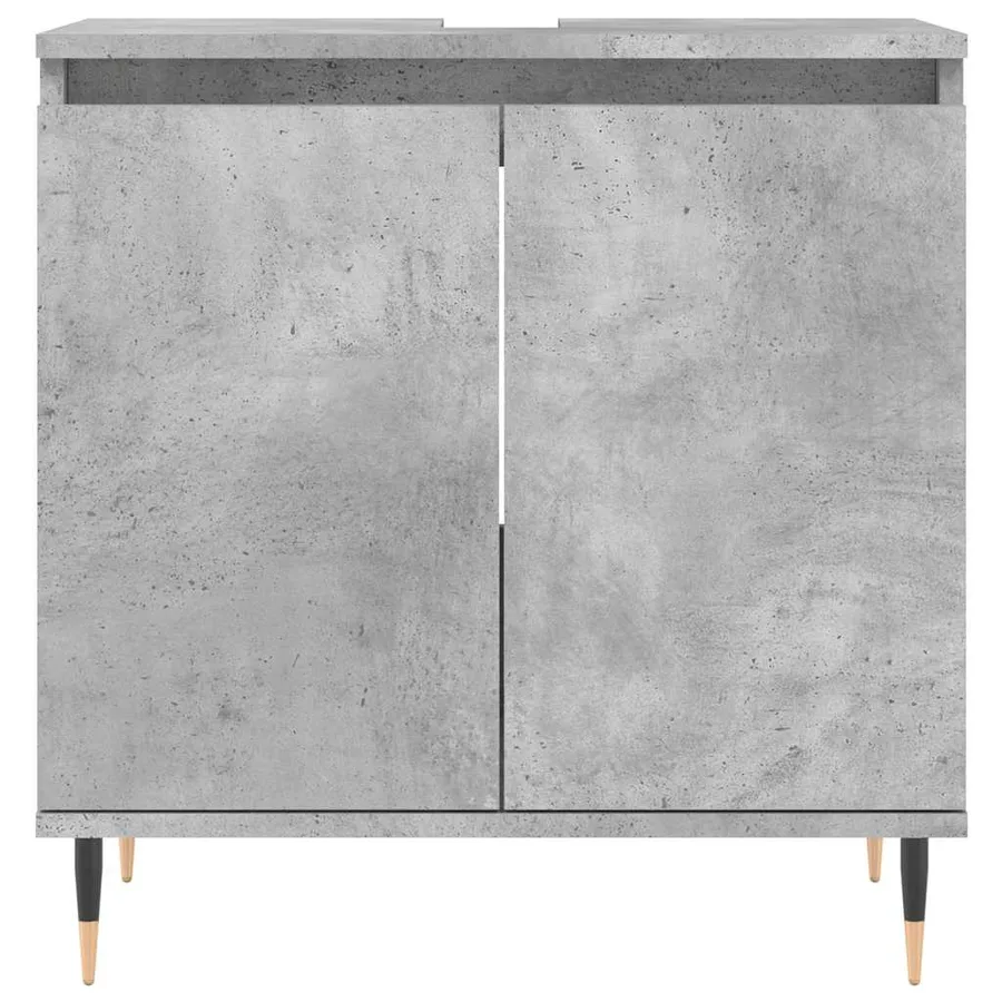 Armoire de bain gris béton 58x33x60 cm bois d'ingénierie - 4
