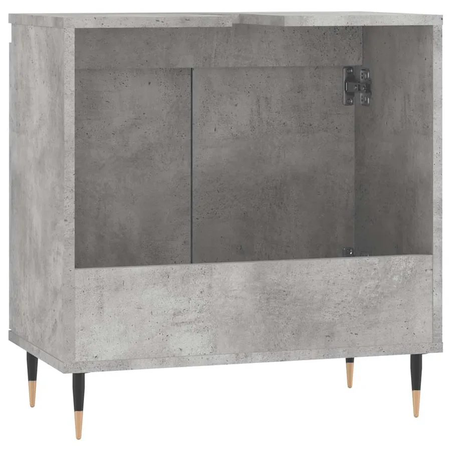 Armoire de bain gris béton 58x33x60 cm bois d'ingénierie - 7