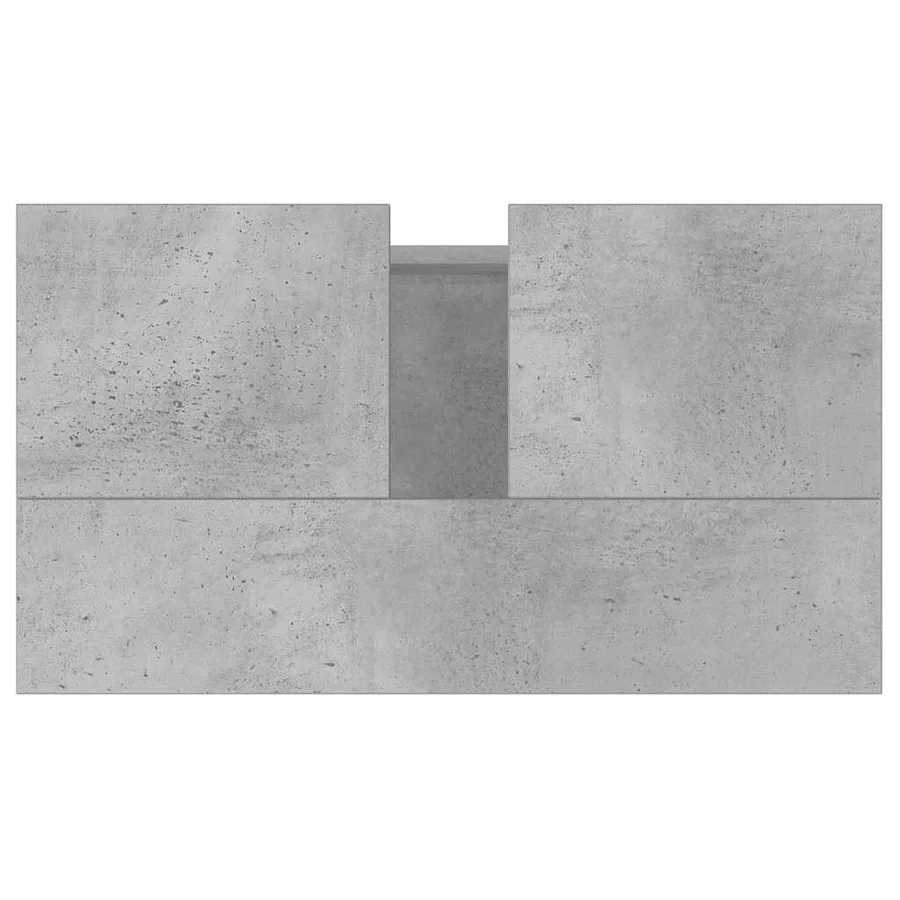 Armoire de bain gris béton 58x33x60 cm bois d'ingénierie - 8