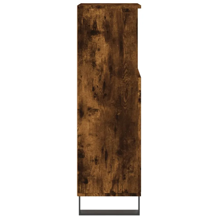 Armoire de bain chêne fumé 30x30x100 cm bois d'ingénierie - 7