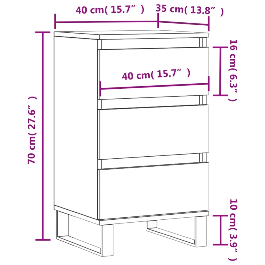 Buffet chêne sonoma 40x35x70 cm bois d'ingénierie - 11