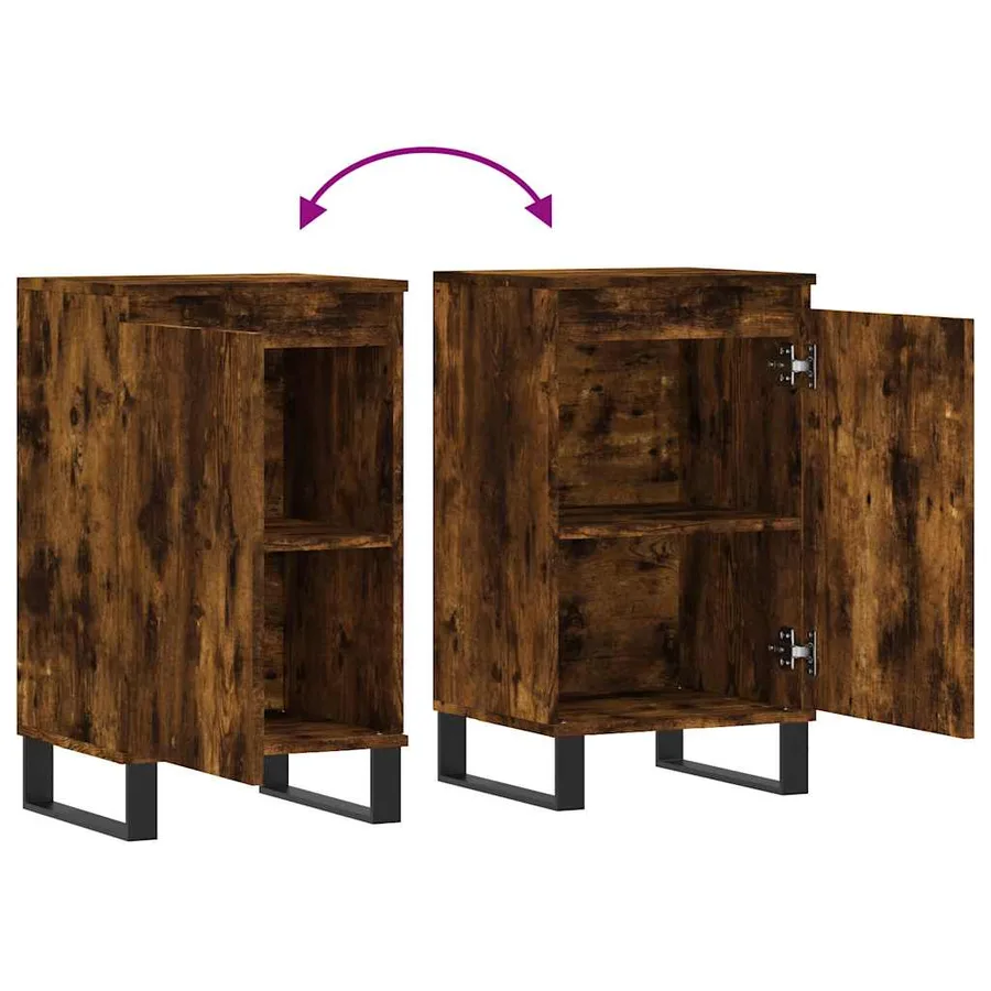 Buffet chêne fumé 40x35x70 cm bois d'ingénierie - 8