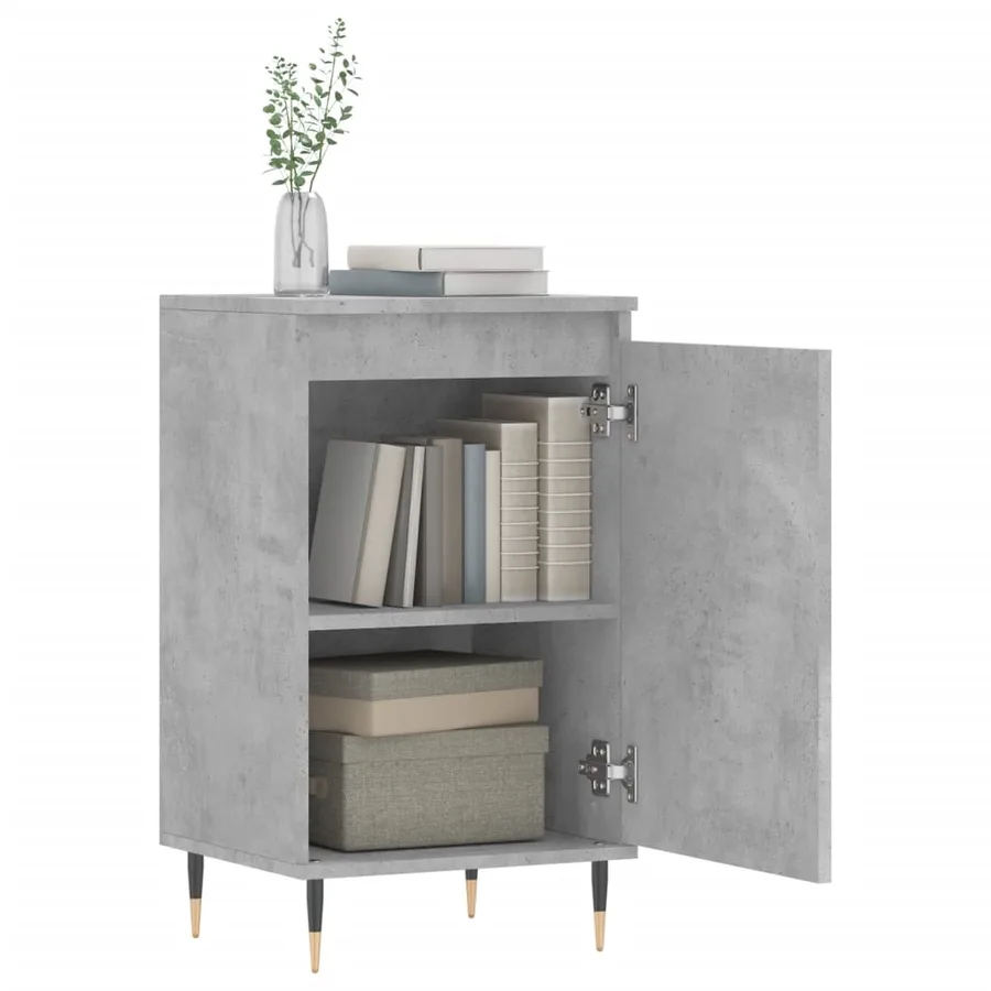Buffet gris béton 40x35x70 cm bois d'ingénierie - 4