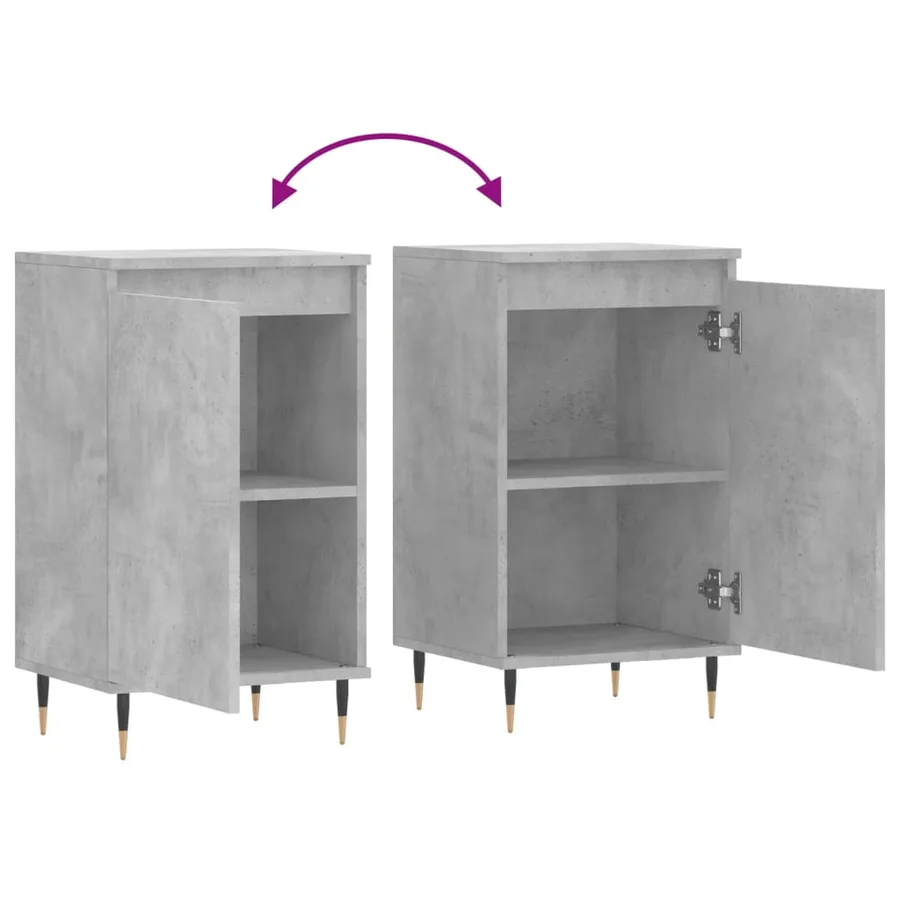 Buffet gris béton 40x35x70 cm bois d'ingénierie - 9