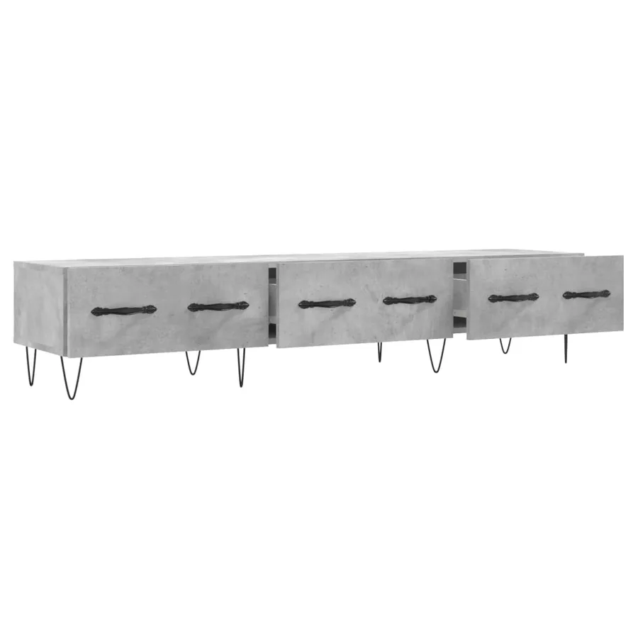 Meuble TV gris béton 150x36x30 cm bois d'ingénierie - 6