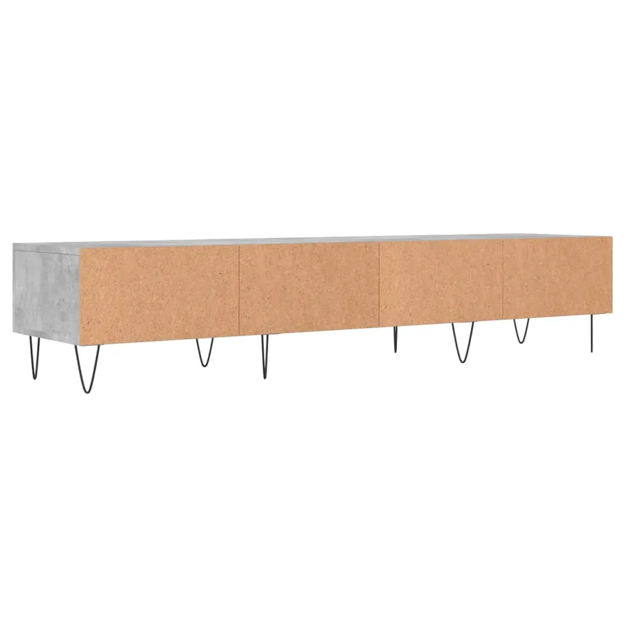 Meuble TV gris béton 150x36x30 cm bois d'ingénierie - 8
