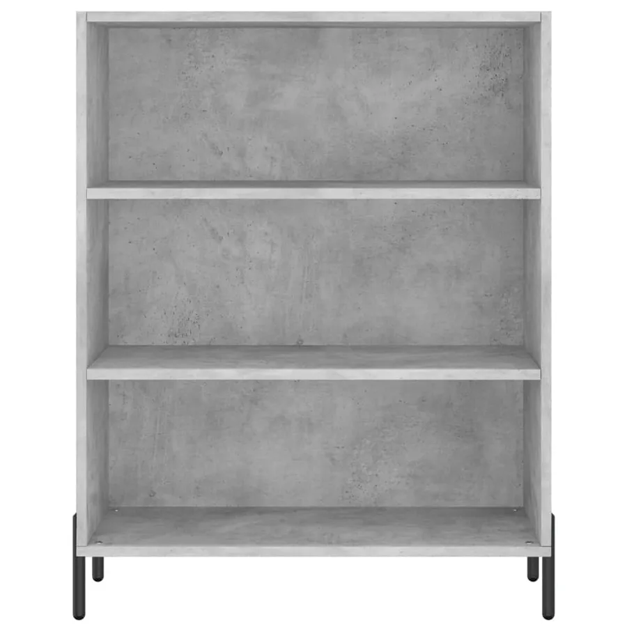 Armoire à étagères gris béton 69,5x32,5x90 cm bois d'ingénierie - 4