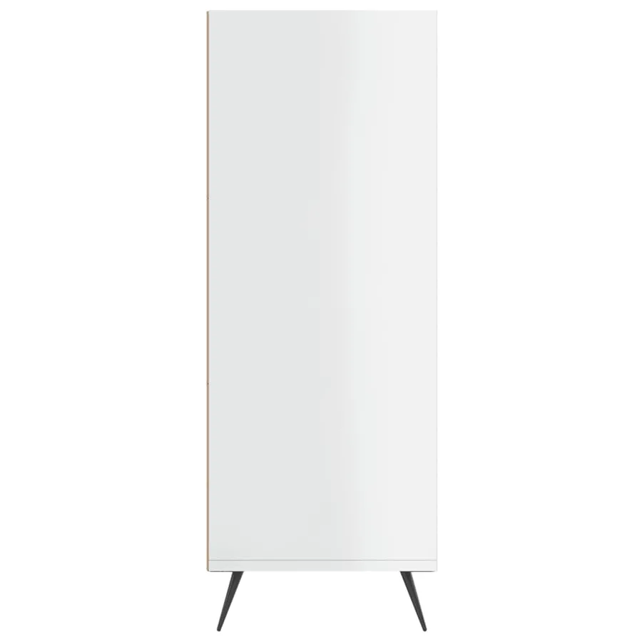 Bibliothèque blanc brillant 69,5x32,5x90 cm bois d'ingénierie - 5