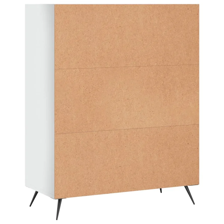Bibliothèque blanc brillant 69,5x32,5x90 cm bois d'ingénierie - 6
