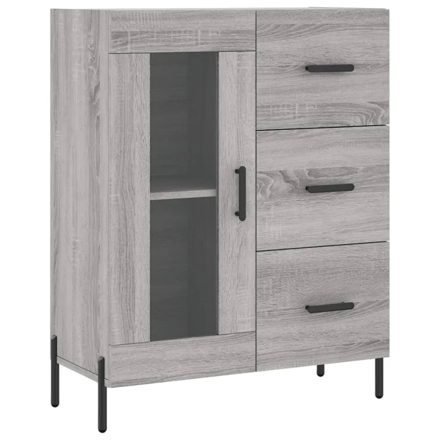 Buffet sonoma gris 69,5x34x90 cm bois d'ingénierie - 2