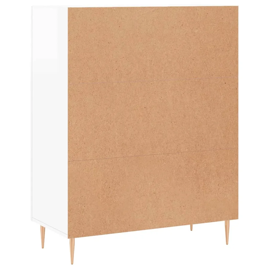 Buffet Blanc brillant 69,5x34x90 cm Bois d'ingénierie - 8