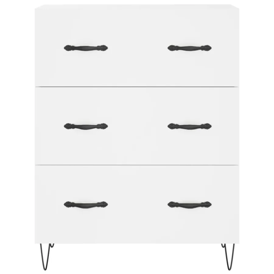 Buffet blanc 69,5x34x90 cm bois d'ingénierie - 5