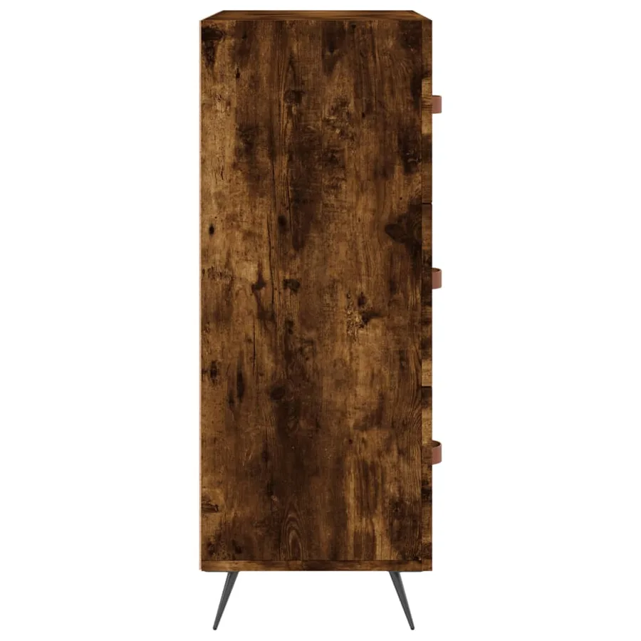 Commode chêne fumé 69,5 x 34 x 90 cm bois d'ingénierie - 7