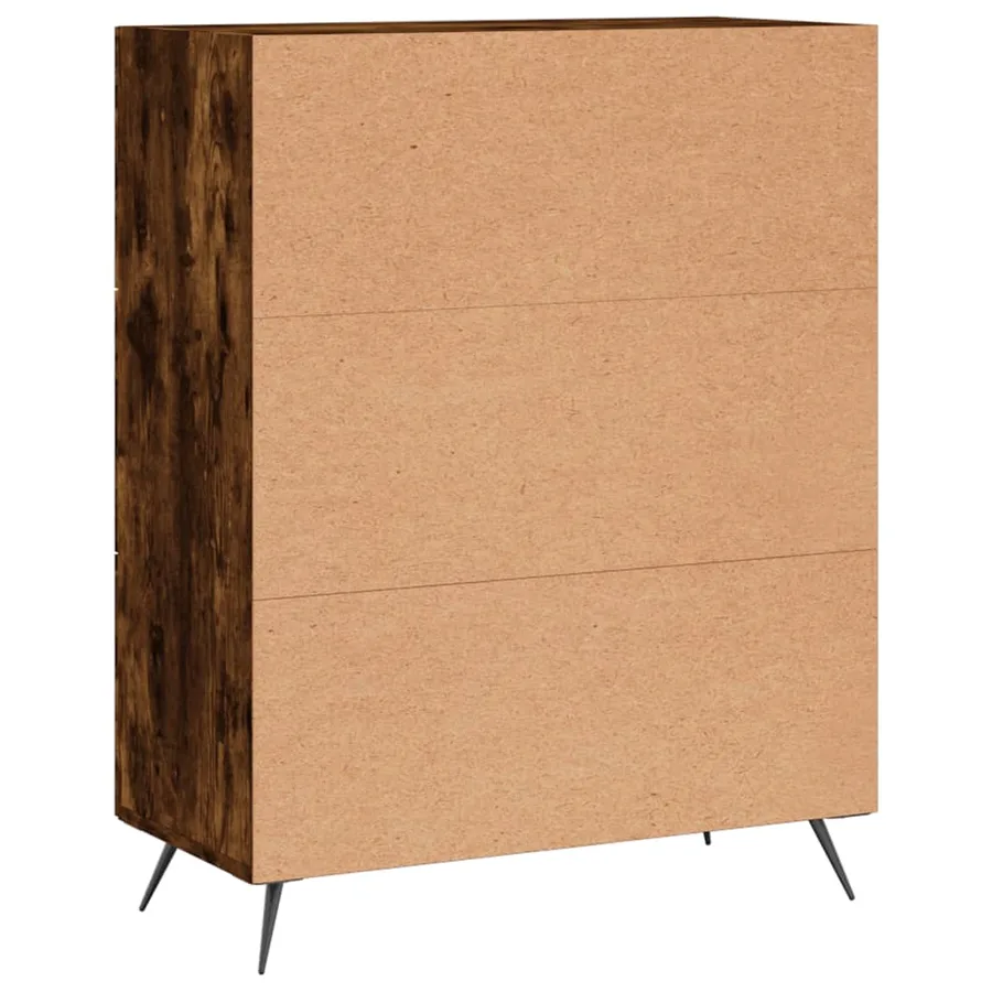 Commode chêne fumé 69,5 x 34 x 90 cm bois d'ingénierie - 8
