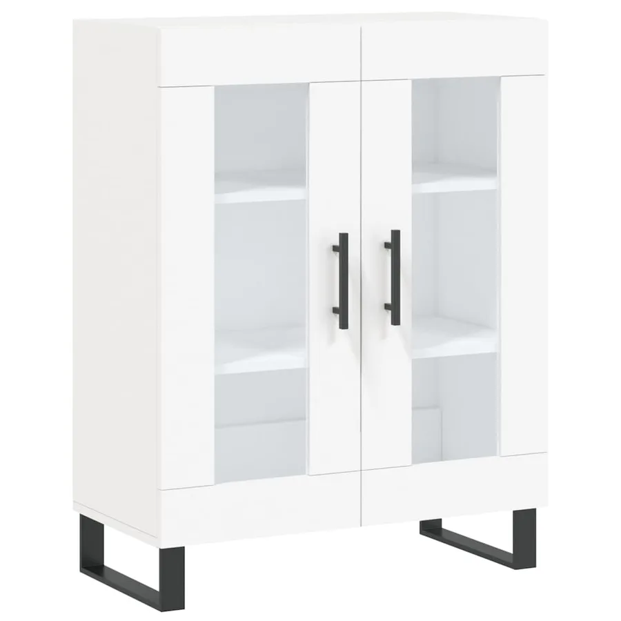 Buffet blanc 69,5x34x90 cm bois d'ingénierie - 2