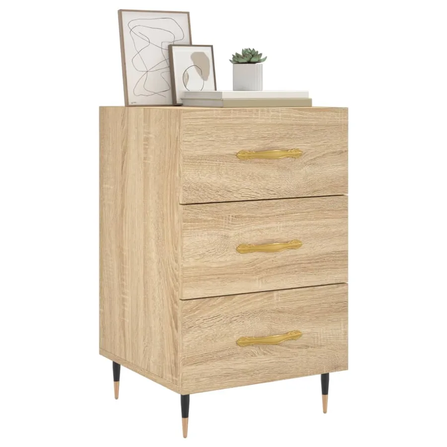Table de chevet chêne sonoma 40x40x66 cm bois d'ingénierie - 3