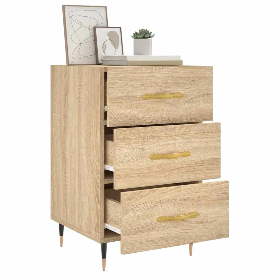 Table de chevet chêne sonoma 40x40x66 cm bois d'ingénierie - 4