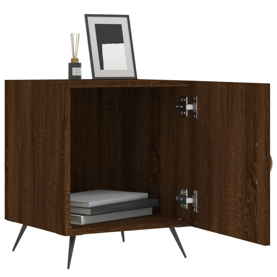 Tables de chevet 2pcs chêne marron 40x40x50cm bois d'ingénierie - 3