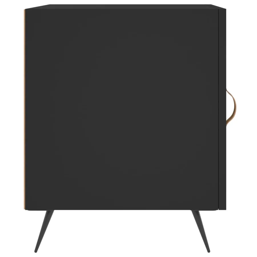 Tables de chevet 2 pcs noir 40x40x50 cm bois d’ingénierie - 7