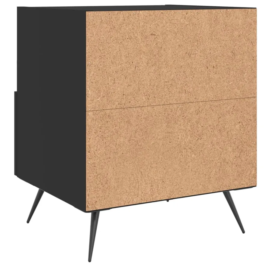 Tables de chevet 2 pcs noir 40x35x47,5 cm bois d’ingénierie - 9