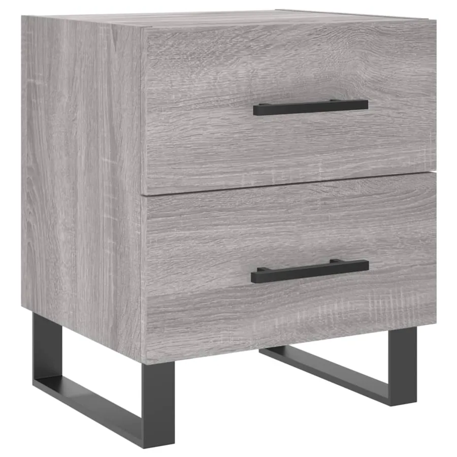 Table de chevet sonoma gris 40x35x47,5 cm bois d’ingénierie - 2