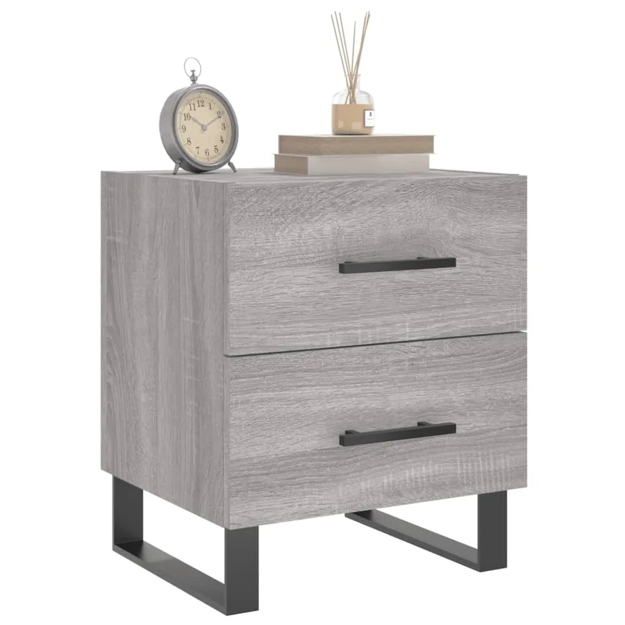 Table de chevet sonoma gris 40x35x47,5 cm bois d’ingénierie - 3