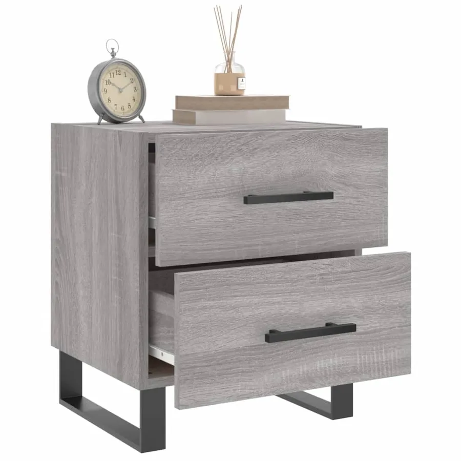 Table de chevet sonoma gris 40x35x47,5 cm bois d’ingénierie - 4