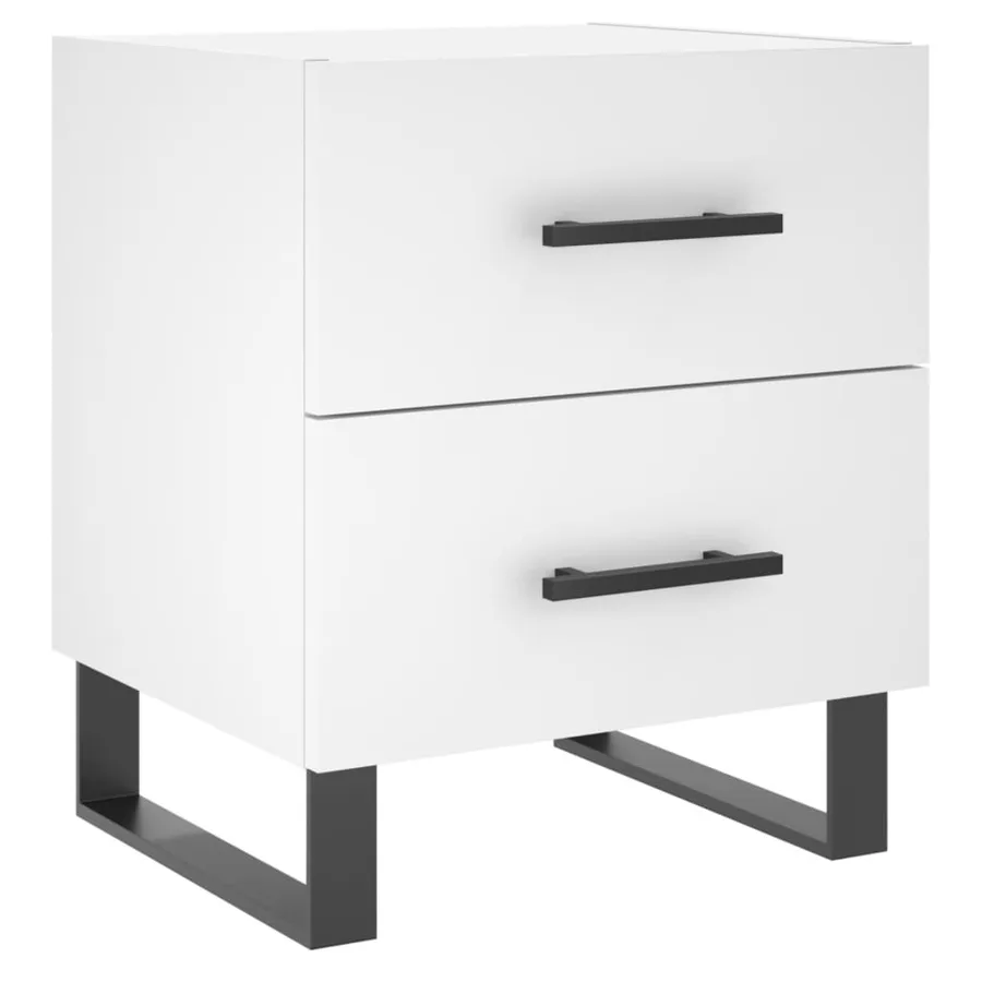 Table de chevet blanc 40x35x47,5 cm bois d’ingénierie - 2
