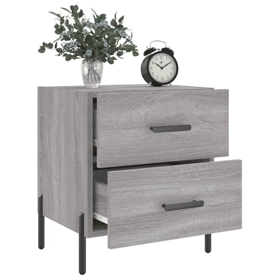 Tables de chevet 2 pcs sonoma gris 40x35x47,5 cm - 4
