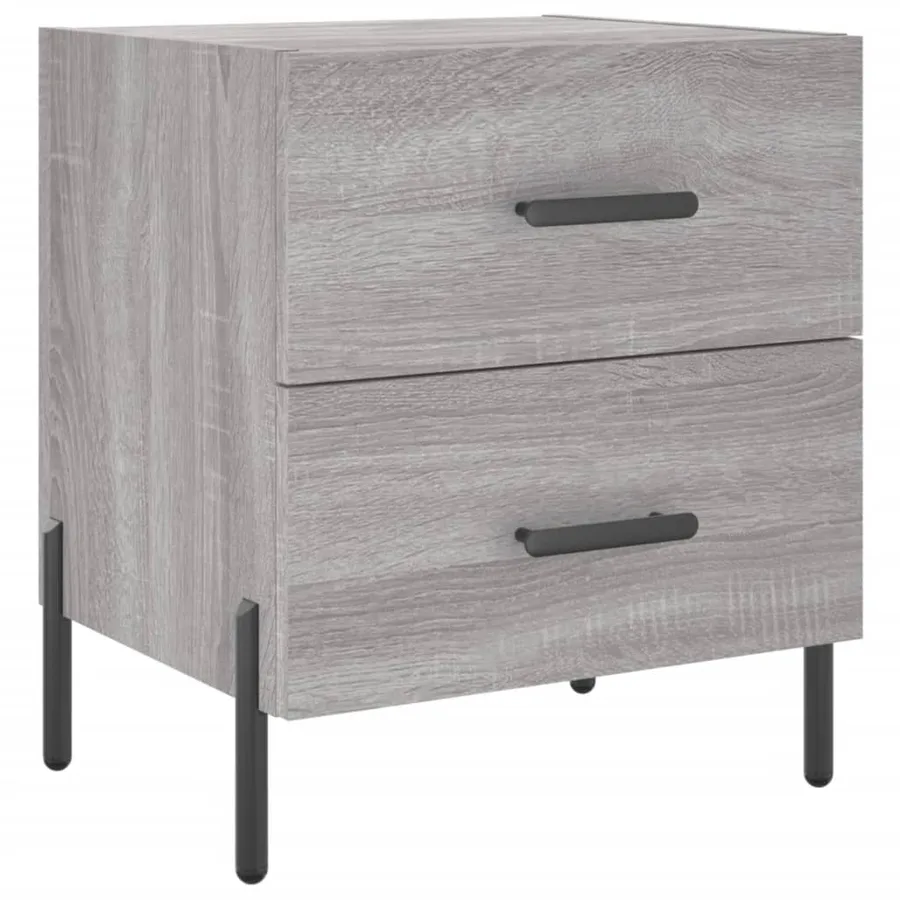 Tables de chevet 2 pcs sonoma gris 40x35x47,5 cm - 5