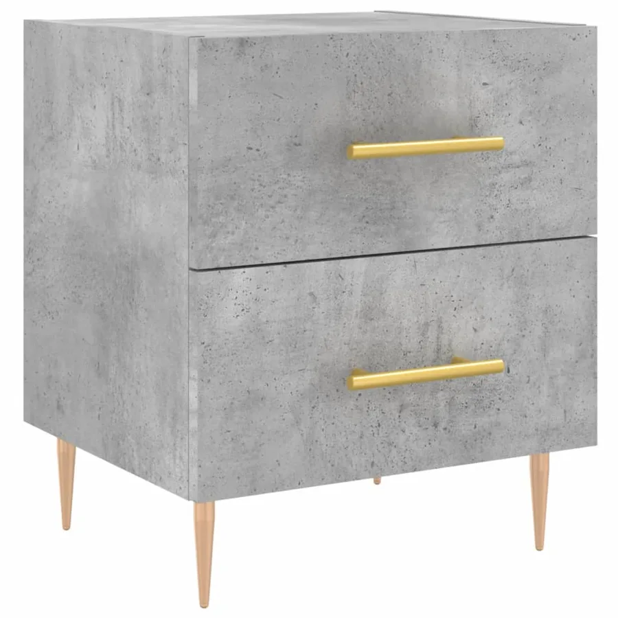 Tables de chevet 2pcs gris béton 40x35x47,5cm bois d’ingénierie - 5