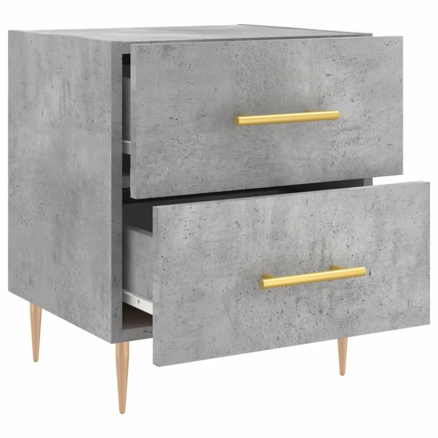 Tables de chevet 2pcs gris béton 40x35x47,5cm bois d’ingénierie - 8