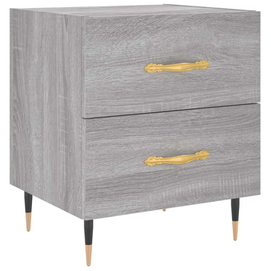 Table de chevet sonoma gris 40x35x47,5 cm bois d’ingénierie - 2