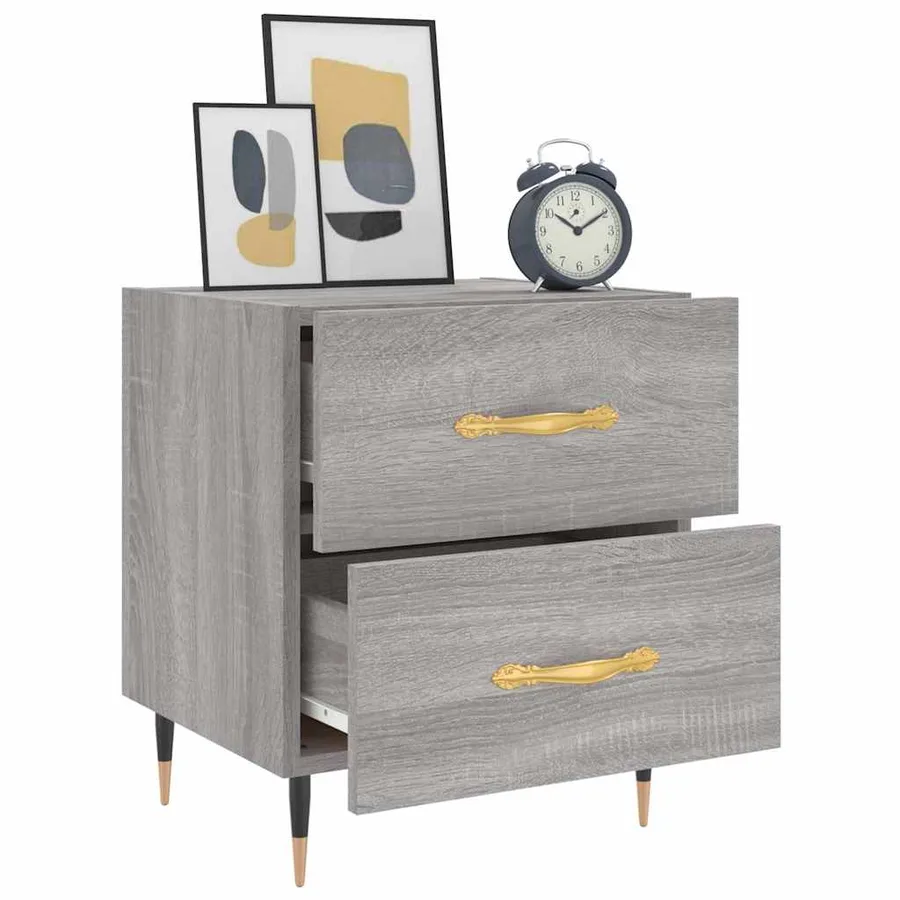 Table de chevet sonoma gris 40x35x47,5 cm bois d’ingénierie - 4