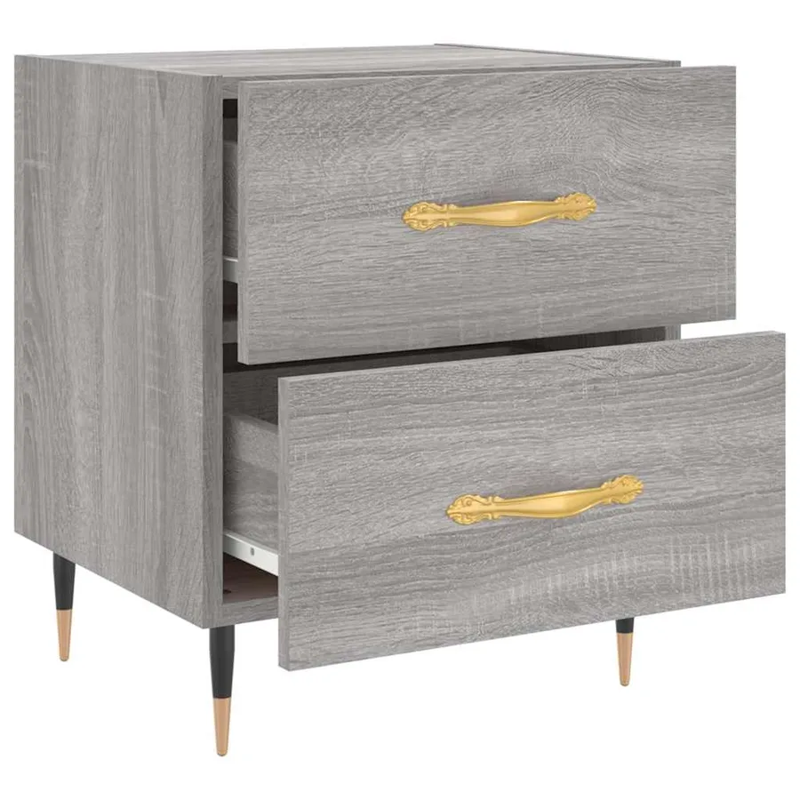 Table de chevet sonoma gris 40x35x47,5 cm bois d’ingénierie - 5