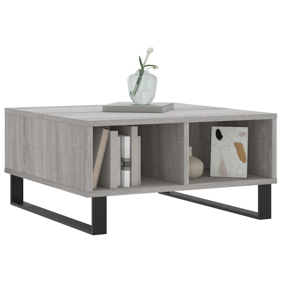 Table basse sonoma gris 60x60x30 cm bois d'ingénierie - 3