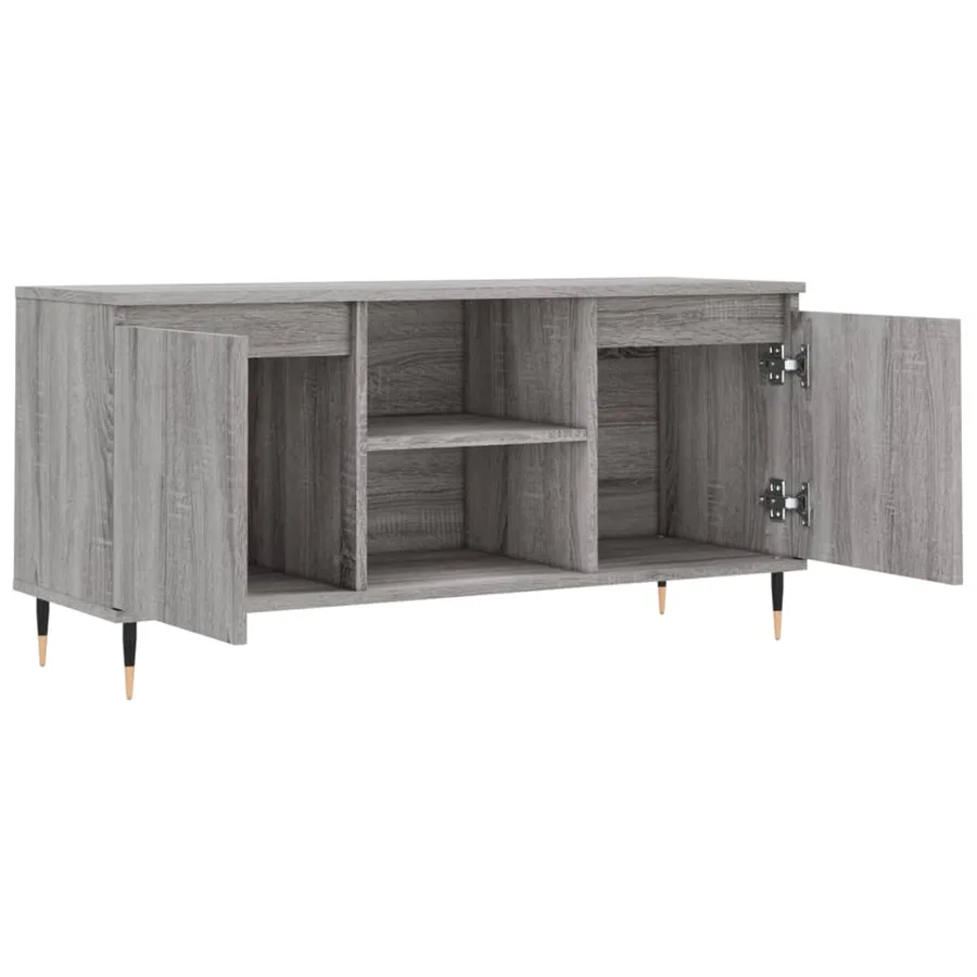 Meuble TV sonoma gris 104x35x50 cm bois d'ingénierie - 6