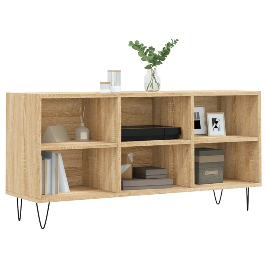 Meuble TV chêne sonoma 103,5x30x50 cm bois d'ingénierie - 3