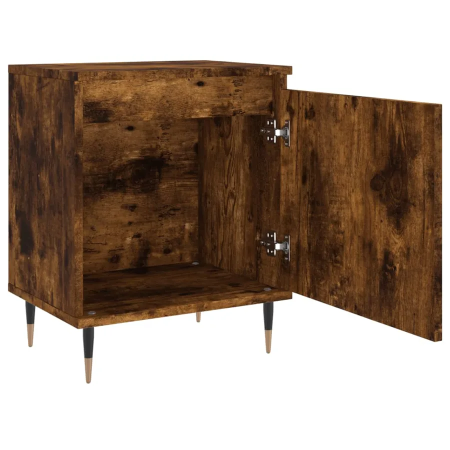 Tables de chevet 2 pcs chêne fumé 40x30x50 cm bois d'ingénierie - 6